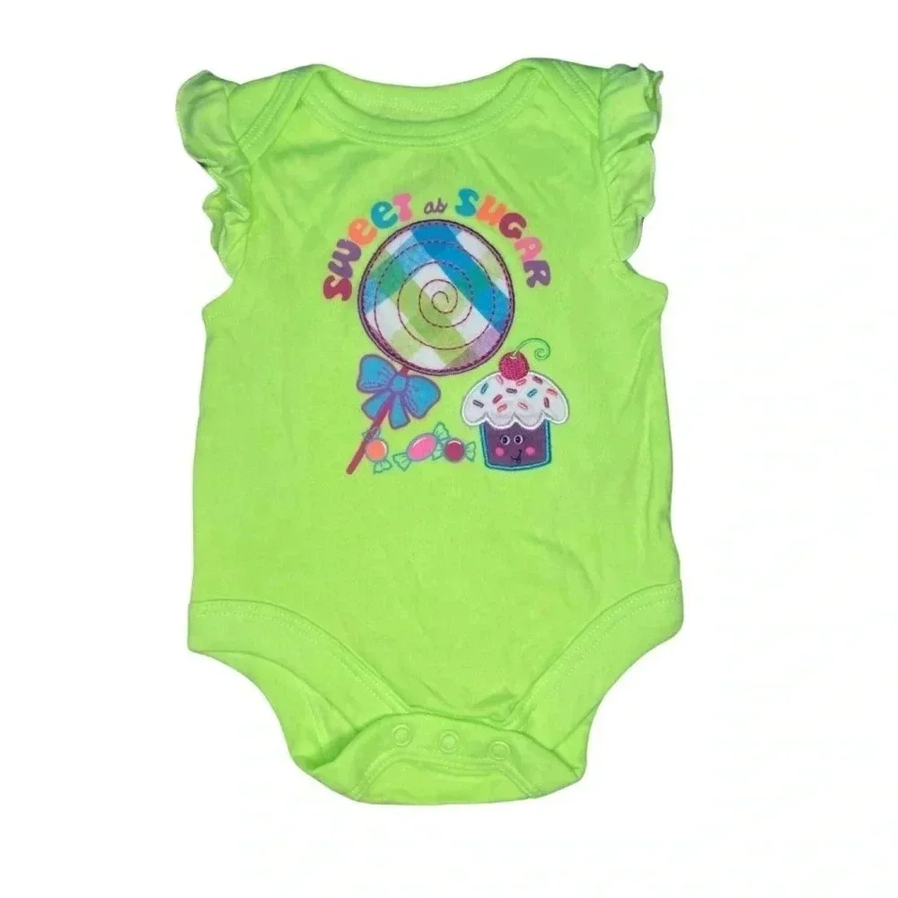 Vibrant Baby Bodysuit Onsie & Sleeper Set | “Sweet as Sugar” & Baby Gap Stripe